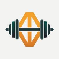 A logo for a gym showcasing a sleek and minimalist barbell design, A simple logo of a dumbbell with clean lines and negative space vector