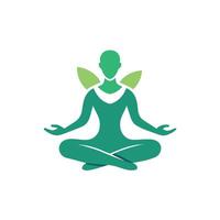 A woman seated in a lotus position with her hands raised in the air, A serene image of a meditating figure set against a clean, white background vector