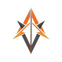 A minimalist and simple arrow logo design in orange and black colors, Sheep logo template, minimalist simple modern logo design vector