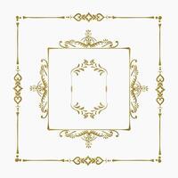 Free set Vintage flourish border ornament gold frame vector