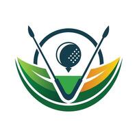 un moderno y minimalista representación de un golf club logo diseño, un moderno representación de un golf club, minimalista sencillo moderno logo diseño vector