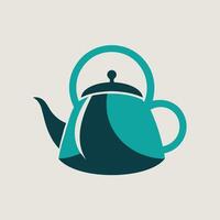 A teapot with a tea pot on top of it, showcasing a modern interpretation of a tea kettle, A modern interpretation of a tea kettle, minimalist simple modern logo design vector