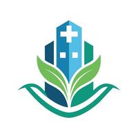 Logo featuring abstract representations of healing and tranquility, An abstract representation of healing and tranquility for a hospital logo vector