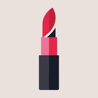 A red lipstick tube featuring a sleek black tip, showcasing a striking minimalist design, An elegant, minimalist design inspired by the shape of a lipstick tube vector