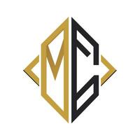 A sleek geometric logo featuring the initials M in a modern design, A sleek, geometric design featuring the initials MC in a minimalist style vector