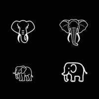 elephant logo design inspiration with black background vector