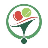 Logo featuring a tennis racket and ball in a sleek design, A minimalist logo of a tennis racket and ball in perfect balance vector