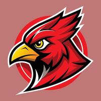 logo diseño presentando un cardenal pájaro deporte mascota y el letra si en rojo para el recaudación de fondos fútbol americano equipo, diseño un cardenal pájaro deporte mascota logo y rojo pájaro animales logo vector