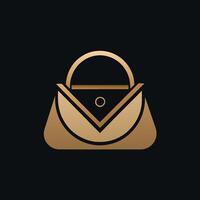 un minimalista negro y oro logo presentando un sobre diseño, inspirado por pulcro cuero materiales, crear un minimalista logo inspirado por un pulcro cuero bolso vector