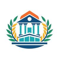 A building is decorated with a wreath around its entrance, adding a festive touch to its exterior, Create a clean and minimalistic logo for an educational consulting firm vector