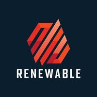 A clean design featuring bold font spelling out renewable for a company that sells new products, Bold font spelling out Renewable in a clean, minimalist arrangement vector