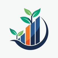 un minimalista logo presentando un planta creciente fuera de él, simbolizando crecimiento y desarrollo, crear un pulcro, minimalista logo para un consultante firma enfocado en sustentabilidad vector