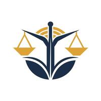 A balance scale against a backdrop of a bright sun, Craft a minimalist emblem that conveys expertise and reliability in legal consultancy vector