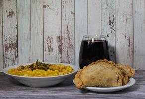 Empanadas, locro and red wine, typical Argentine food to celebrate national days photo