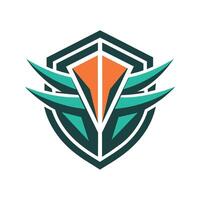 A modern logo featuring green and orange colors, representing a companys brand identity, Design a modern logo using only two colors and clean lines vector