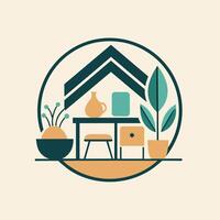 limpiar y moderno logo diseño para un elegante hogar mejora negocio, crear un minimalista logo para un minimalista hogar decoración marca vector