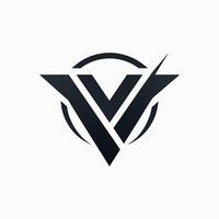 A sleek and modern logo featuring a bold letter V in black and white, Develop a logo for a luxury athleisure brand that seamlessly blends style and function vector