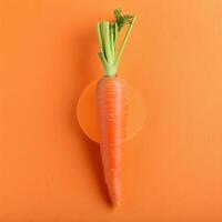 a carrot on an orange background photo