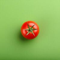 tomatoes on green background photo