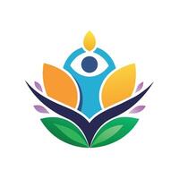 Harmony Yoga Studio Logo, Generate an art piece that represents the unity of mind, body, and spirit in a minimalist style vector