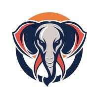 An elephants head enclosed within a circle, showcasing the majestic animals features, Generate a simple and modern logo inspired by the beauty of elephants vector