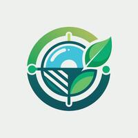 Logo design featuring a green leaf for a sustainable tech company, Generate a stylish logo for a sustainable tech accessories company vector