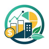 A logo featuring a green and yellow color scheme with a prominent dollar sign design, Explore the idea of financial calculations through a minimalist artistic lens vector