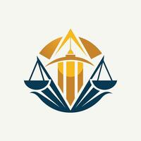 A logo design for a law firm, featuring strong and professional elements in its design, Generate a simple yet powerful logo for a legal advisory service vector