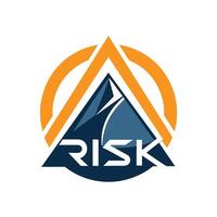 A logo featuring unique graphic design elements inspired by the concept of risk management, Graphic design inspired by the concept of risk management vector