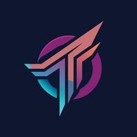 A vibrant logo featuring a letter T at the center, surrounded by a mix of bold colors and modern design elements, Create a sleek and modern design for a tech incubator logo vector