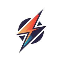 A logo featuring a lightning bolt in the center, symbolizing power and energy, Incorporate a subtle lightning bolt symbol into a minimalist logo design for a tech company vector