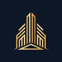 Clean and elegant gold and black logo design for a property development company, Design a clean and elegant logo for a property development company, using only simple lines and shapes vector