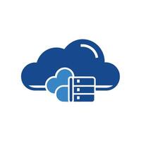 A blue cloud hovering over a stack of books, Generate a sleek and simple logo for a cloud computing company vector