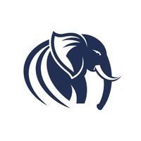 Close-up of an elephants head showing its long tusk in detail, Produce a sleek and elegant logo design with subtle elephant references vector