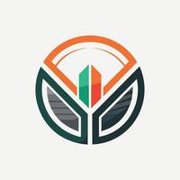 un logo diseño presentando un verde y naranja hoja, simbolizando respeto al medio ambiente y vitalidad, enfatizar sencillez y claridad en el diseño a crear un eterno logo ese resuena con clientela vector