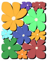 rétro Facile fleur affiche illustration png