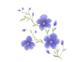 Blau Blume Muster Gemälde Illustration png