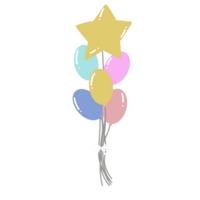 Watercolor balloon party celebration png