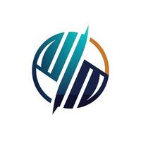 Blue and Orange Logo With Pen, Utilize negative space to convey the importance of accuracy and attention to detail in accounting vector