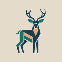 A deer featuring a geometric pattern on its face, showcasing a unique and stylish design, Abstract geometric representation of a bird in a minimalist style vector