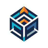 A geometric logo representing progress and advancement for a company selling books, A geometric logo symbolizing progress and advancement in technology vector