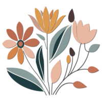 a simple flower minimalistic art boho style png