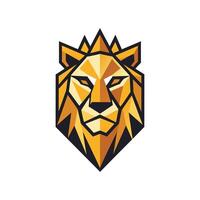 Triangle Geometric Lion Head, A geometric interpretation of a lion's face, minimalist simple modern logo design vector