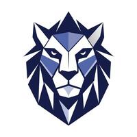 Geometric Lion Head, A geometric interpretation of a lion's face, minimalist simple modern logo design vector