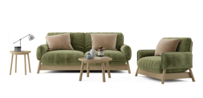 groen hout sofa en fauteuil png