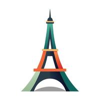 el eiffel torre, un reconocible punto de referencia en París, soportes alto en contra el cielo, un minimalista representación de el eiffel torre, minimalista sencillo moderno logo diseño vector