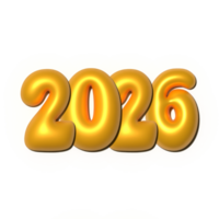 Lycklig ny år 2026 png