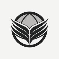 Monochromatic logo featuring a black and white leaf design, A logo with a monochromatic color scheme, minimalist simple modern logo design vector