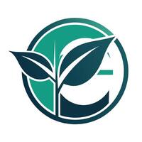 un verde hoja logo presentando el letra C en el centro, diseñado con elegante tipografía para un minimalista mirar, un logo con simple, elegante tipografía, minimalista sencillo moderno logo diseño vector