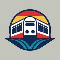 The logo for a bus company features bold, simple shapes to represent public transportation services, Bold, simple shapes to represent a public transportation system vector